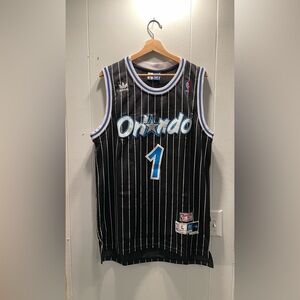 Orlando Magic Tracy McGrady Black Pinstripe Jersey - Large